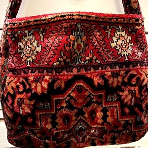 Vintage carpetbag purse Bury Street Suffolk Edmonds Bokhara Red.